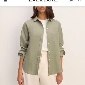 Everlane Linen Relaxed shirt Sage Green Size 4